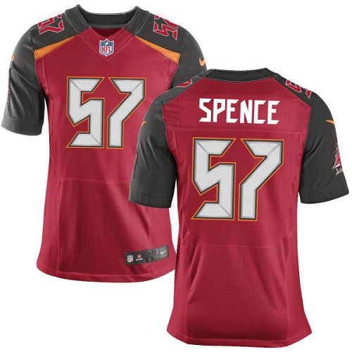 Men's Elite Noah Spence Nike Jersey Red Home - #57 NFL Tampa Bay Buccaneers